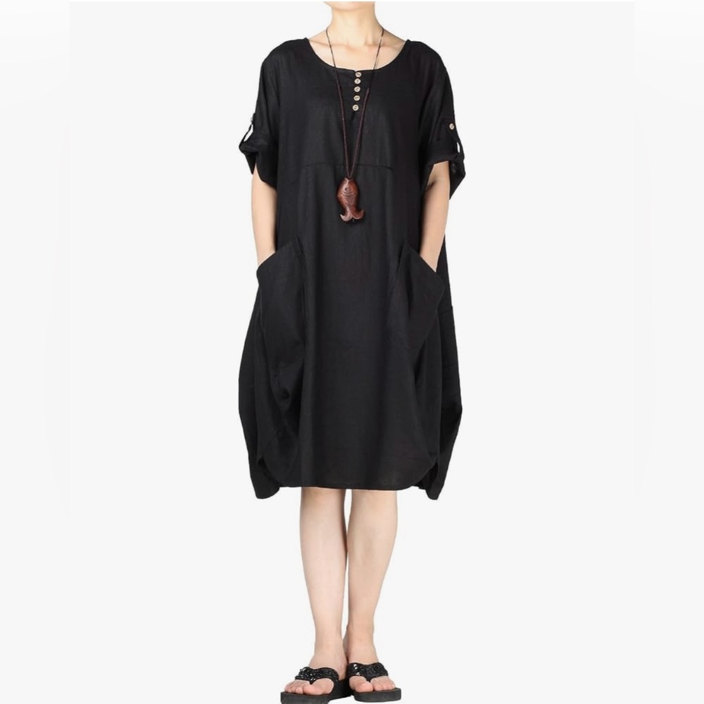 Elegant Linen and Cotton mix dress